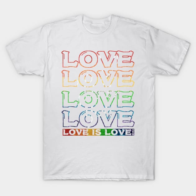 Gay Pride - Rainbow of Love T-Shirt by KyasSan